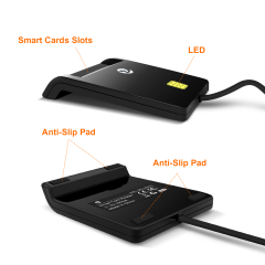 Smart Chip Card Reader ISO 7816 EMV Reader Portable ID IC Card ATM Credit Card Reader ZW-12026-1