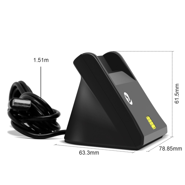 Mini Smart Credit Card Reader with USB 2.0 Card Reader for ISO 7816 EMV CAC/IC/ID Cards ZW-12026-3