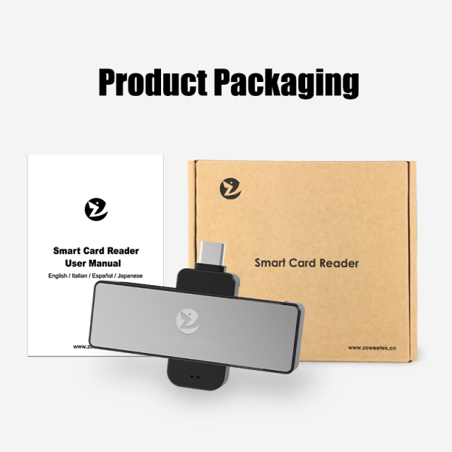 USB-C Smart EMV Chip Card Reader Portable Credit Card Reader ISO 7816 ZW-12026-4C