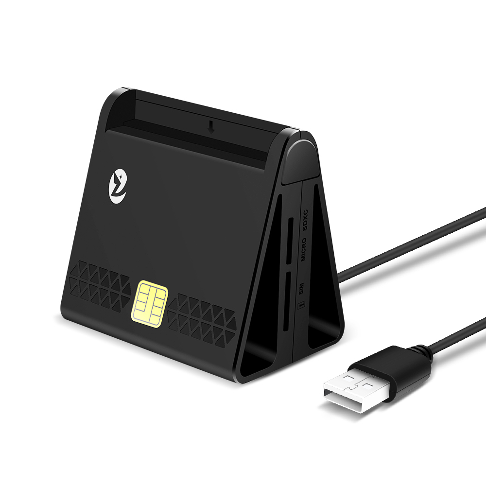 アミュレット カードリーダー Zoweetek Card Reader – USB Smart Card Reader With EMV & TF Support
