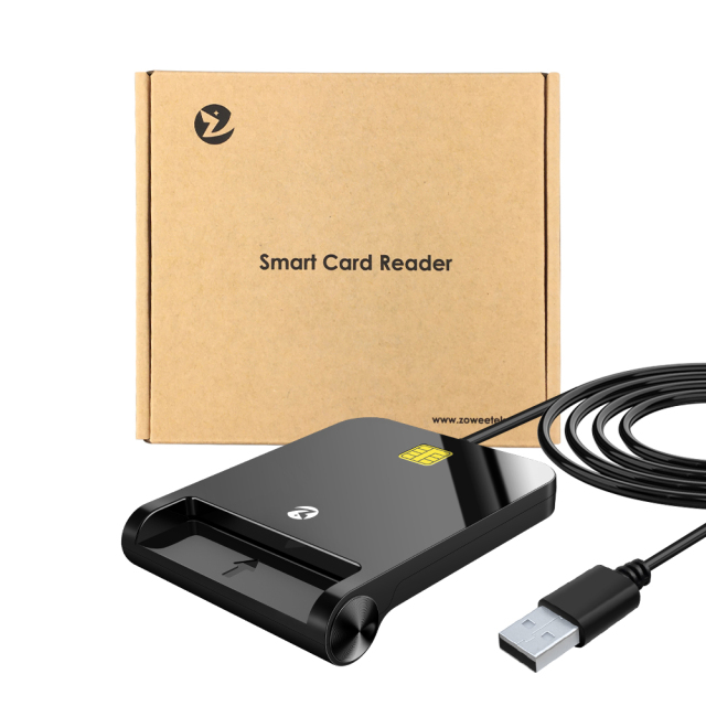 IC ID Card Reader Affordable Chip Card Reader USB 2.0 Single Slot Credit Card Reader ZW-12026-8