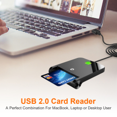 IC ID Card Reader Affordable Chip Card Reader USB 2.0 Single Slot Credit Card Reader ZW-12026-8