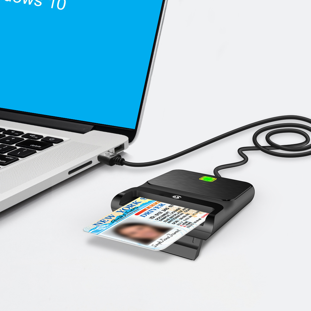 Zoweetek Smart Card Reader – USB Credit Card Reader For CAC & EMV