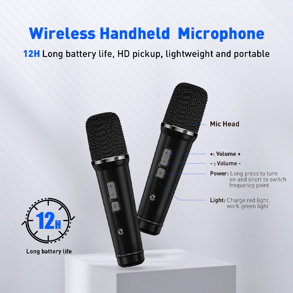 ZOWEETEK 35W Portable Voice Amplifier – Dual Wireless Microphone PA System for Teachers, Trainers and Tour Guides S4Plus