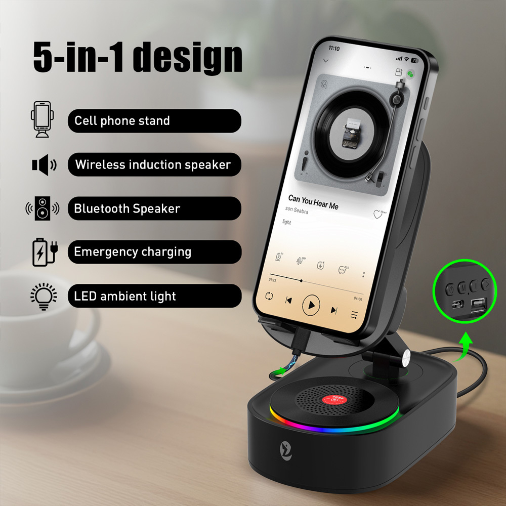 Induction Speaker With Phone Stand and Charging Function Bluetooth 5.3 Wireless Speaker S580