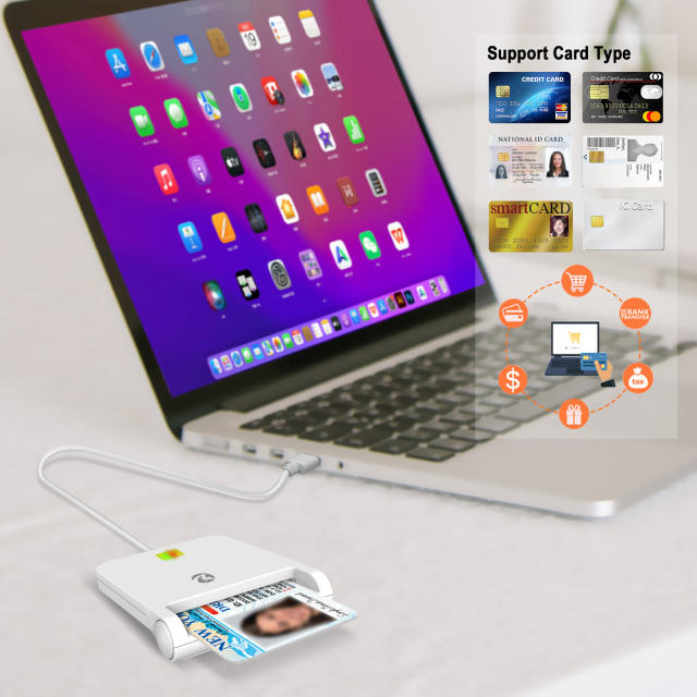 IC ID Card Reader Affordable Chip Card Reader USB 2.0 Single Slot Credit Card Reader ZW-12026-8