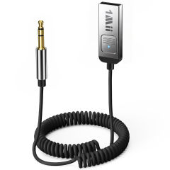 1Mii 2.4GHz Wireless Car Audio Receiver, 3.5mm AUX Adapter for Phone to Car Stereo, Digital Audio Receiver B35