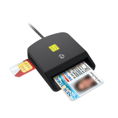ZOWEETEK OEM ODM USB Smart Card Reader 2 in 1 with SIM Slot 7816 Chip Card Reader Plug & Play ZW-12026-11