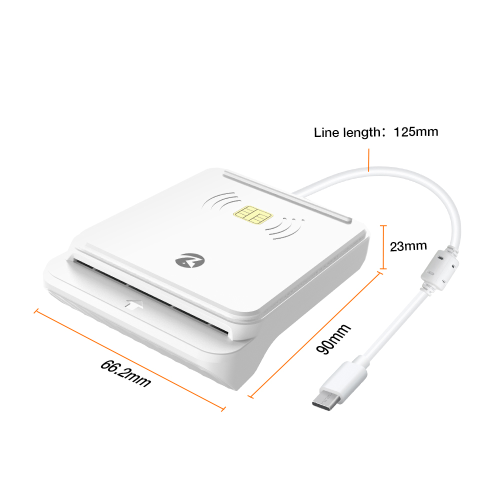 ZOWEETEK NFC Access Control Card Reader ISO 7816 Smart ID IC Chip Card Reader Writer Mobile Credit Card Reader ZW-12026-12