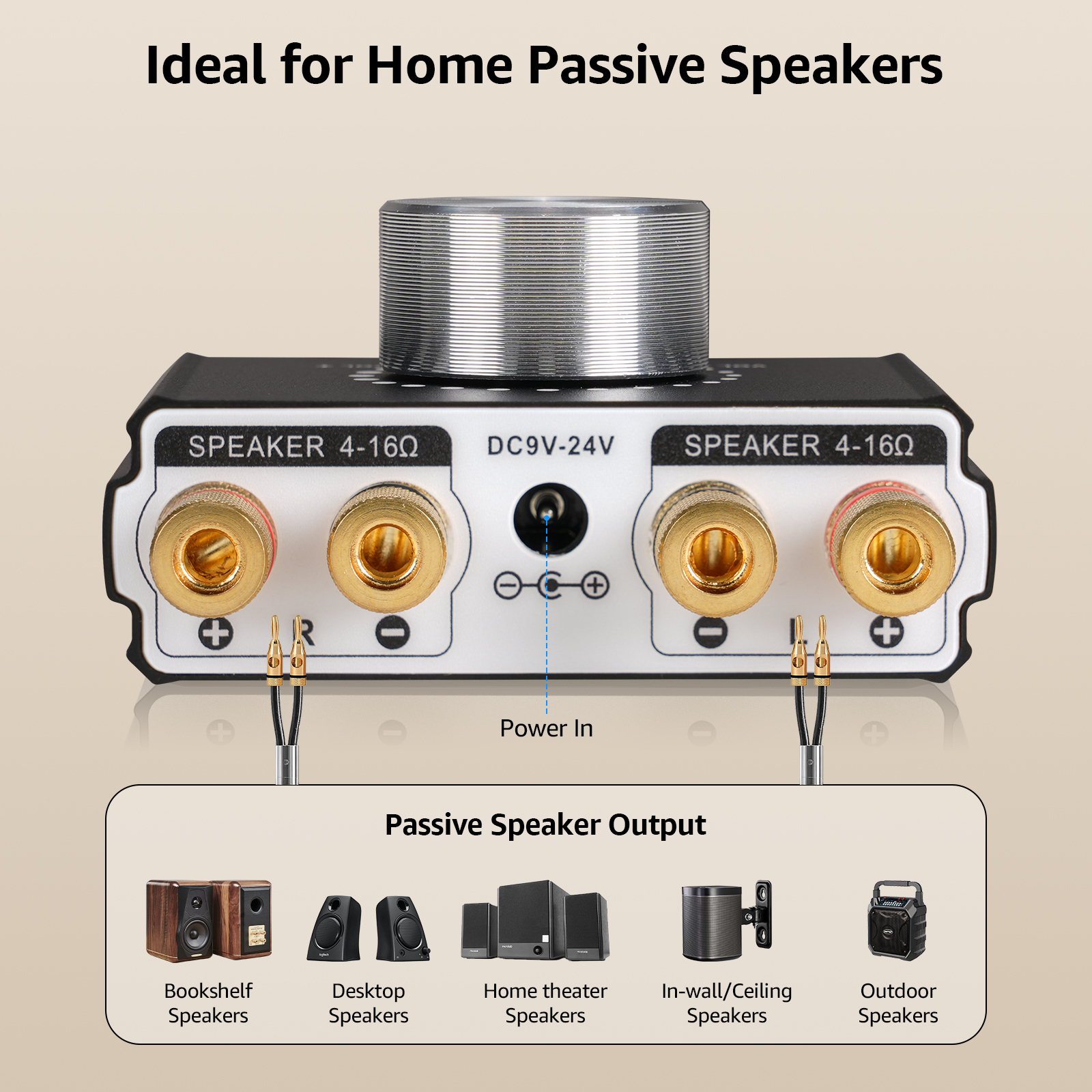 1Mii Bluetooth Amplifier Receiver Hi-Fi Wireless Audio Adapter TV PC to Speakers Digital Audio Receiver with Volume Control B75