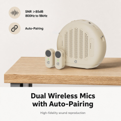 Wireless Voice Amplifier 10W with 2 Mini 2.4G Wireless Microphone Portable Speaker for Teacher ZW-V02