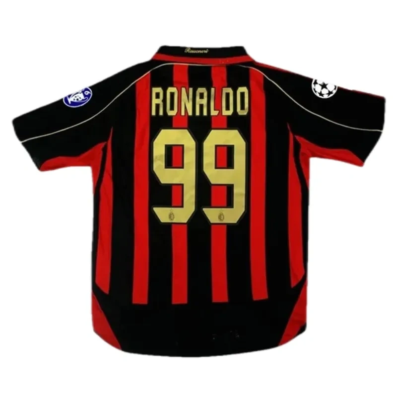 AC Milan Ronaldo #99 Maldini #3 Kakà #22 Retro Jersey Home Replica 2006-07
