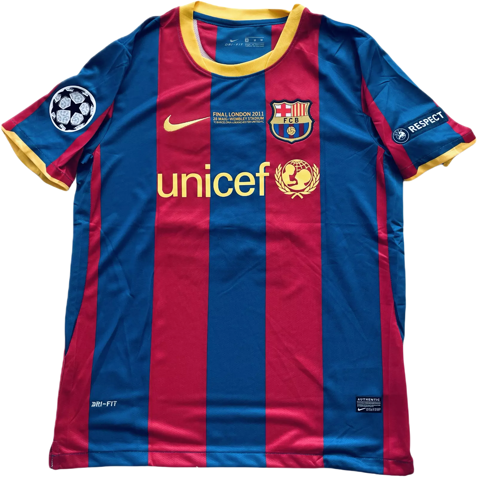 Barcelona #10 Messi 2011 London Champions League Final Shirt Non-Customize