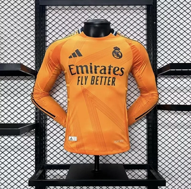 24-25 Real Madrid Away Soccer Jersey Player Edition Long Sleeve