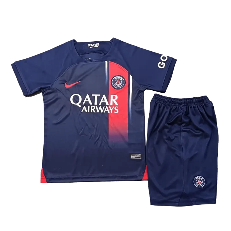 23-24  Kids PSG Home Whole Kit Jersey+Shorts+Socks