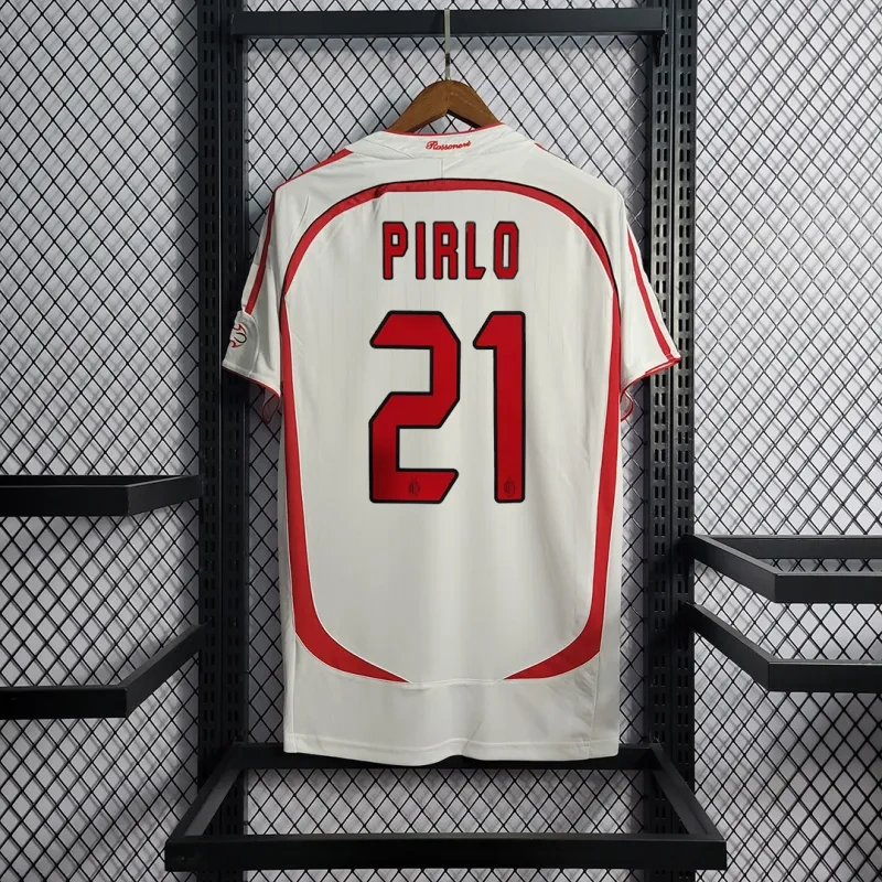 AC Milan Ronaldo #99 Kakà #22 Maldini #3 Pirlo #21 UCL Final Retro Jersey Away Replica 2006-07