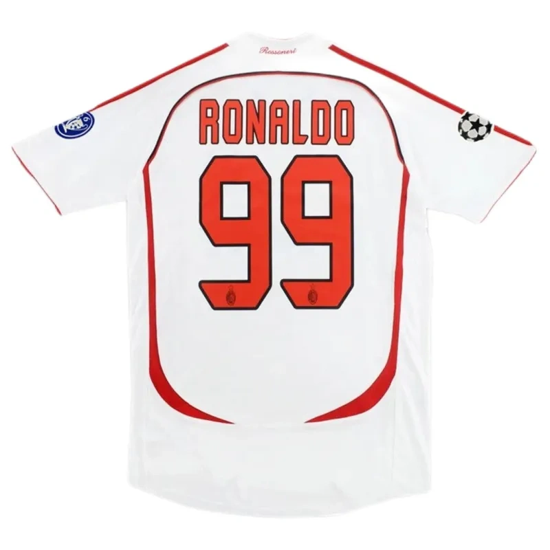 AC Milan Ronaldo #99 Kakà #22 Maldini #3 Pirlo #21 UCL Final Retro Jersey Away Replica 2006-07