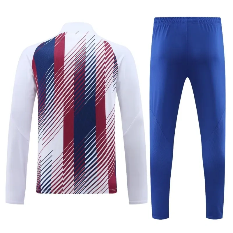 2023-24 Barcelona Zipper Sweatshirt Kit(Top+Pants) White