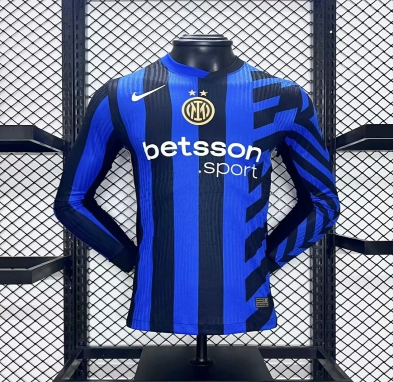 24-25 Inter Milan Home Long Sleeve Kit Player Version Shirt Soccer Jersey