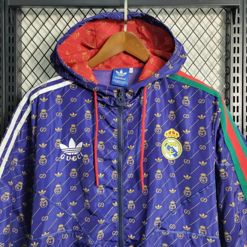 23-24 Real Madrid GUCCI joint Windbreaker Blue Football Shirt