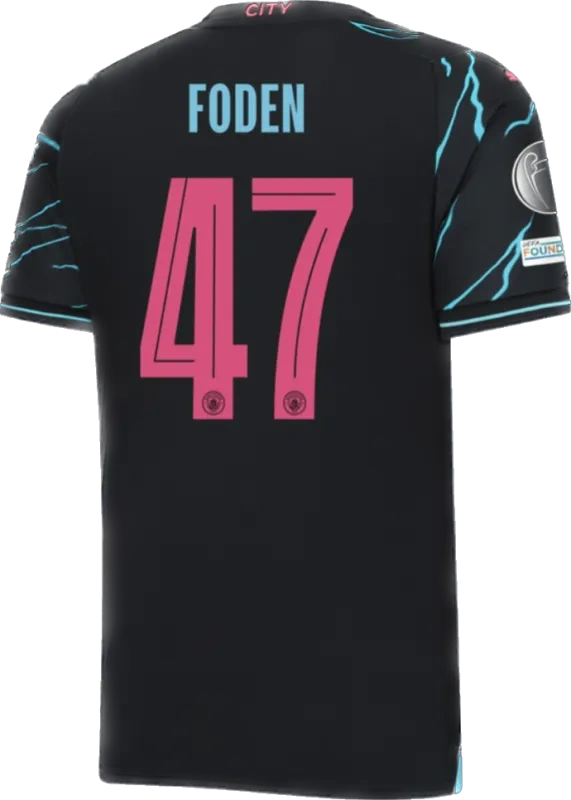 2023/24 HAALAND #9 DE BRUYNE #17 J.ALVAREZ #19 FODEN #47 Manchester City Third Away Jersey
