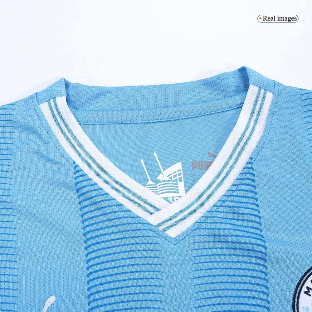 2023/24 Manchester City Home Jersey Kit(Shirt+Shorts)