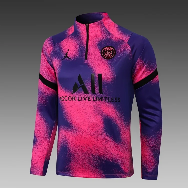 2021/2022 Paris Saint-Germain Half-Pull Training Suit Pink Football Shirt