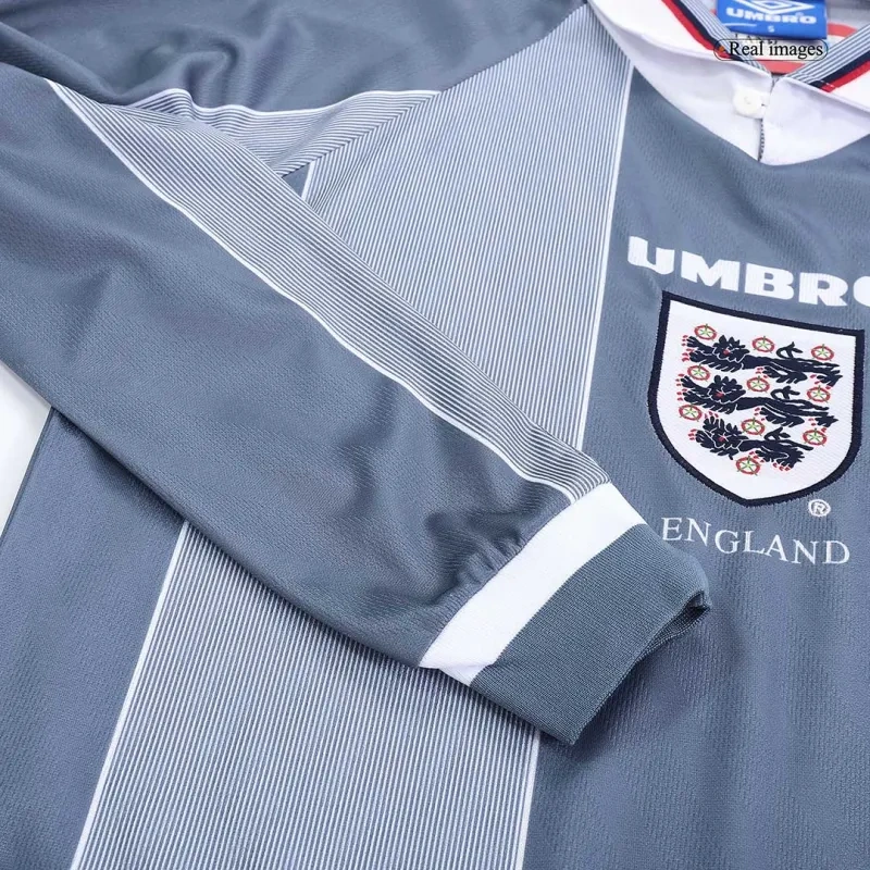 1996 England Retro Away Long Sleeve Jersey Replica Euro Cup
