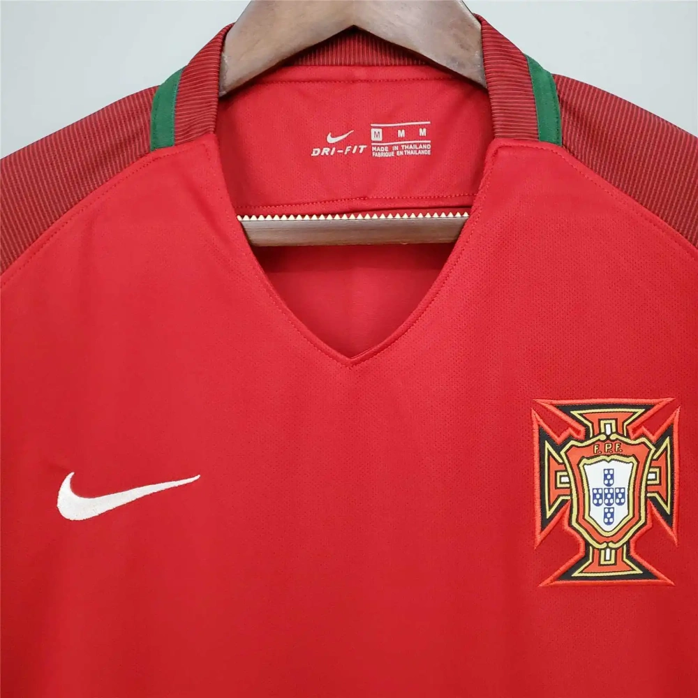 2016 Portugal Retro Jersey Home Euro Cup