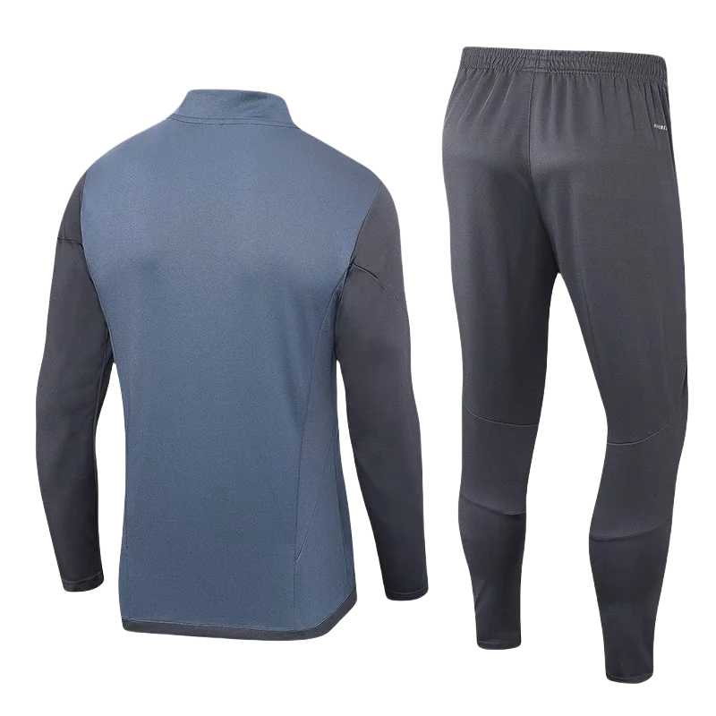 23-24 Real Madrid Half-Pull Training Suit Grey Football Shirt