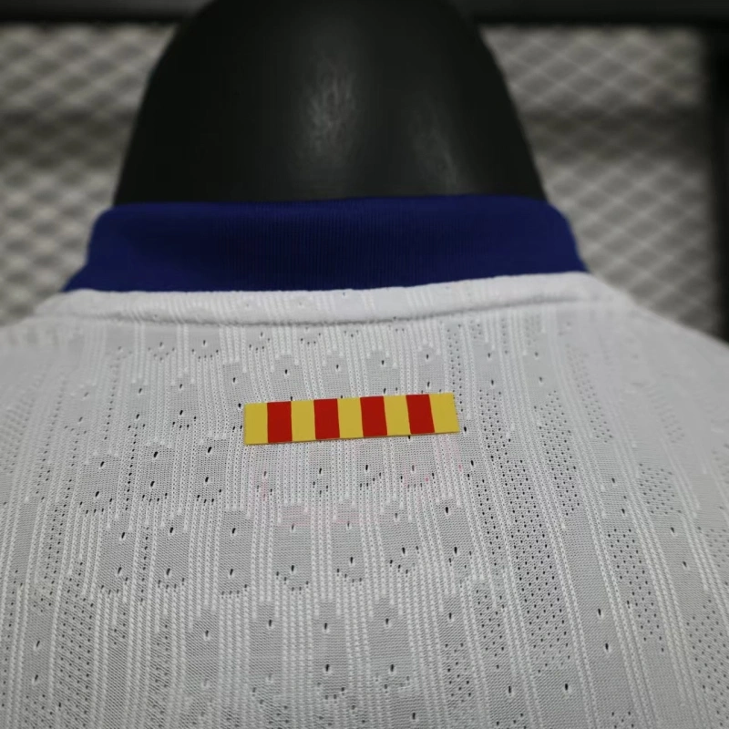 2024-25 Barcelona Home Player Version Shirt White Jersey Without Spofity Text