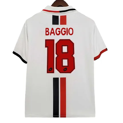 A.C. MILAN Away Jersey 1995 1996 Yellow ROBERTO BAGGIO 18 LEGA CALCIO