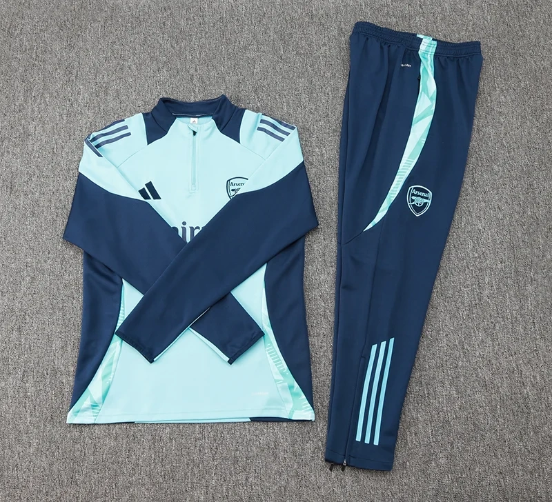 Arsenal Half-Pull Training Suit Baby Blue Football Shirt 2024/2025
