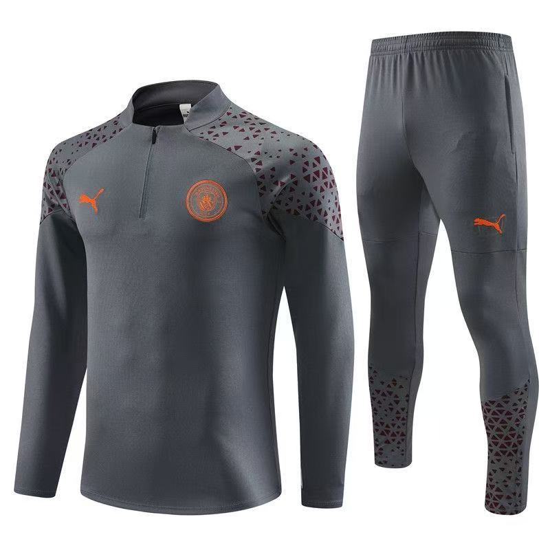 Manchester City Zipper Sweatshirt Kit(Top+Pants) 2024-25