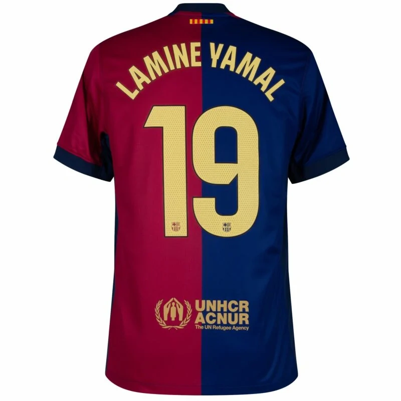 Barcelona Home  Lamine Yamal 19 Shirt  (La Liga) 2024-2025  player Version Size S-2XL