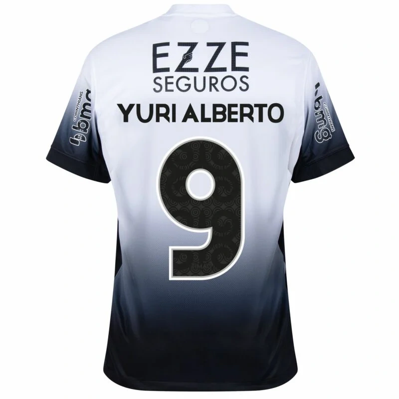 Corinthians Home Yuri Alberto 9 Shirt incl. Full Sponsor Set 2024-2025  Player version / fans version  Non-Customize