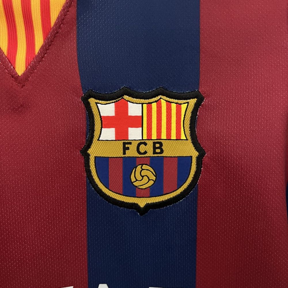 14-15 Barcelona Home Retro Kids Kit Football Jersey