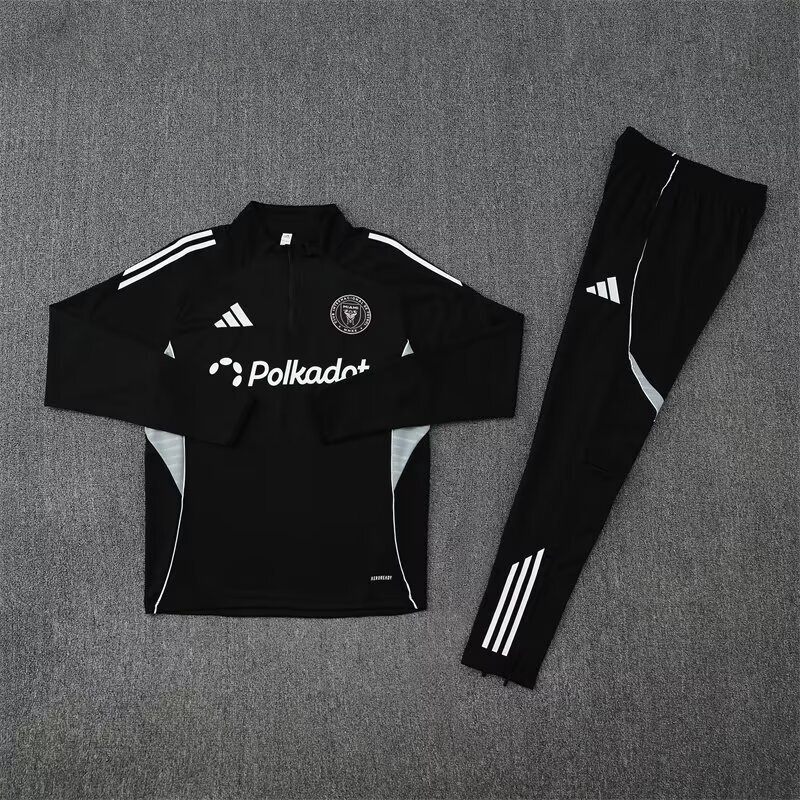 25-26 Inter Miami Black Training Kits Long Football Tracksuits