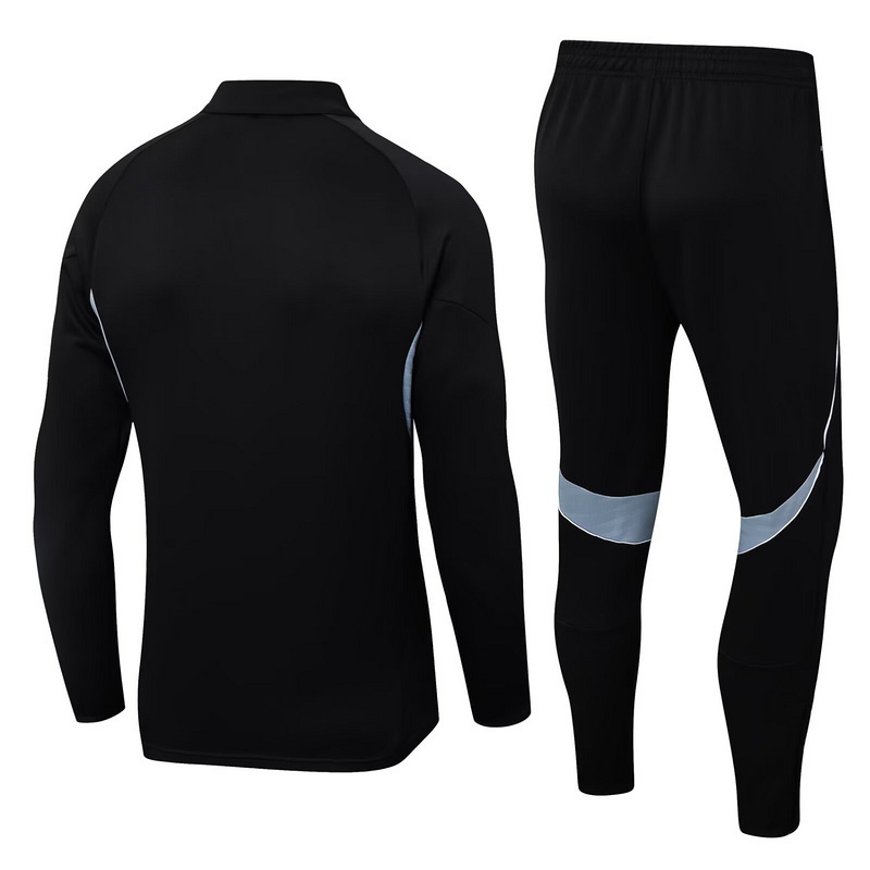 25-26 Real Madrid Black Football Tracksuits Long Jacket Suits