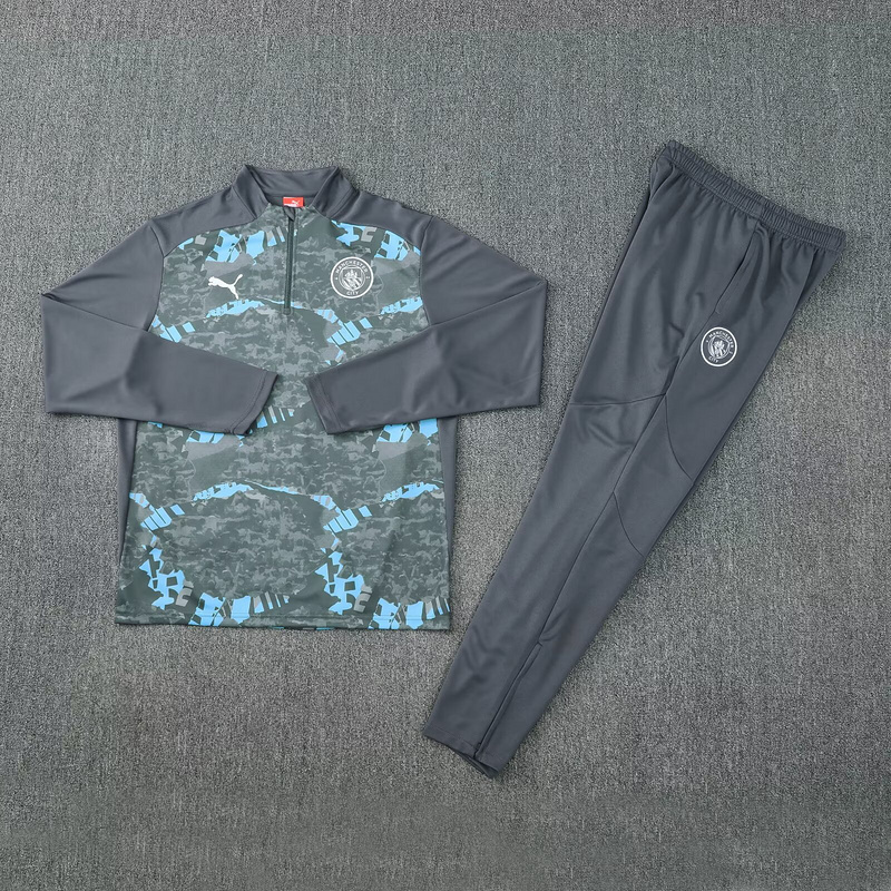 2025-26 Manchester City Training Kits Long Grey Football Track suits