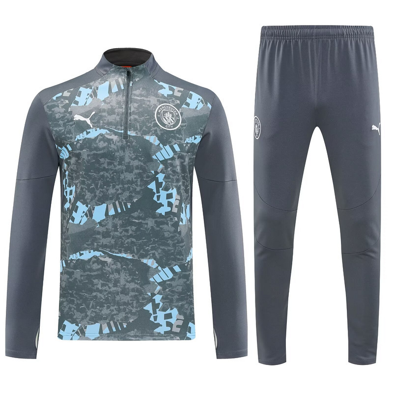 2025-26 Manchester City Training Kits Long Grey Football Track suits