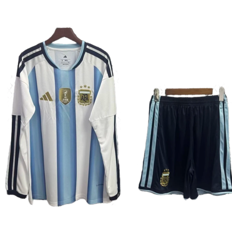 2026 Argentina World Cup Home Kids Long Sleeve Football jersey kit Fan edition