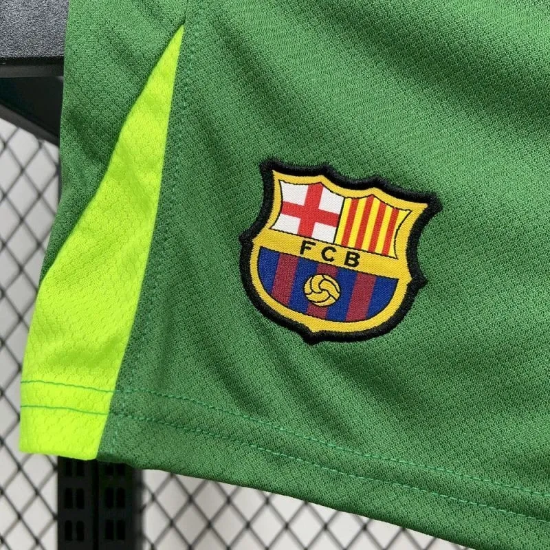 2025-26 Barcelona Goalkeeper Kids Football jersey Kit jersey+Shorts