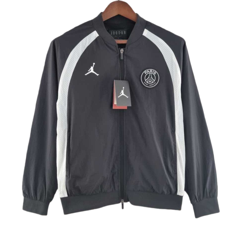 2022 PSG Jordan black white windbreaker Training Soccer Shirt