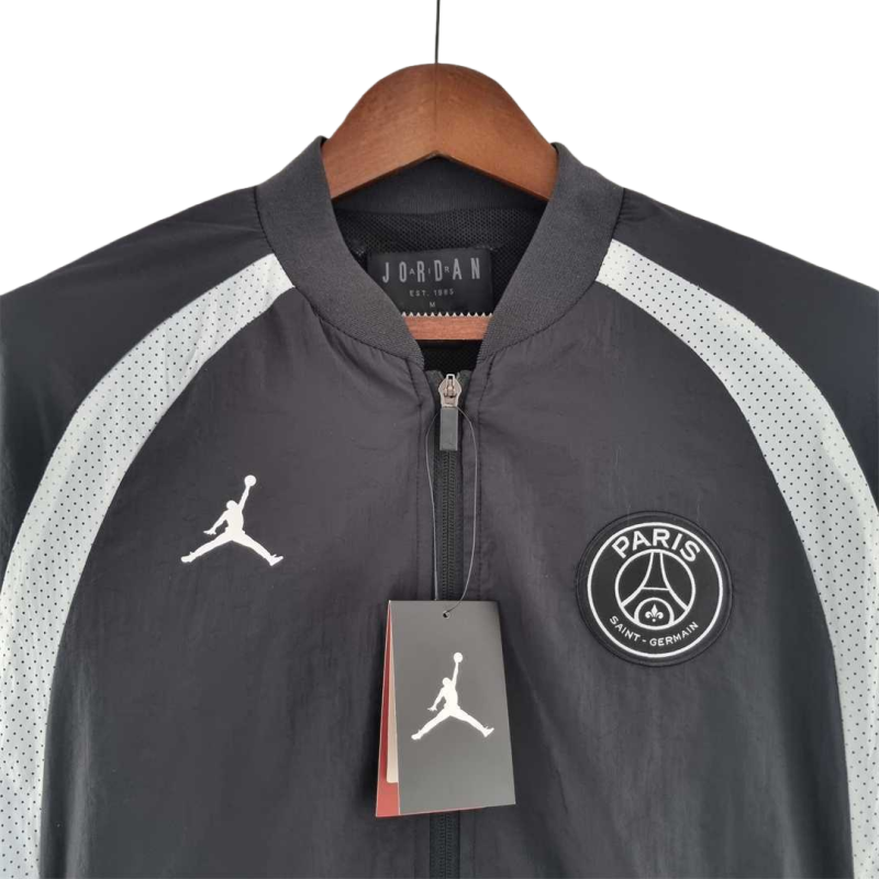 2022 PSG Jordan black white windbreaker Training Soccer Shirt