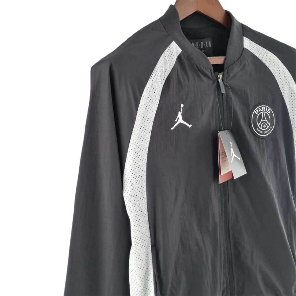 2022 PSG Jordan black white windbreaker Training Soccer Shirt