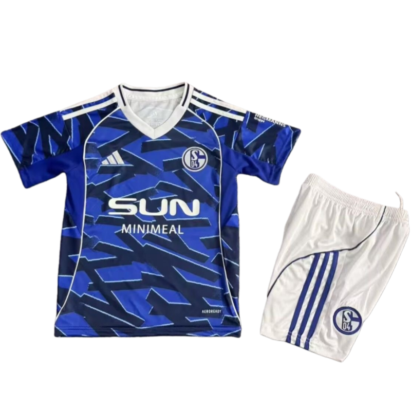 2025-26 FC Schalke 04 Home Kids Football Shirt Kit Fan Edition