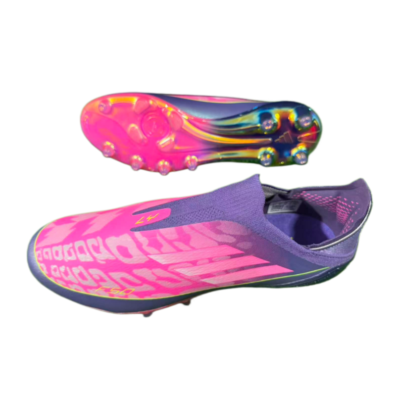F50 shoelace free fully knitted waterproof AG Football Shoes