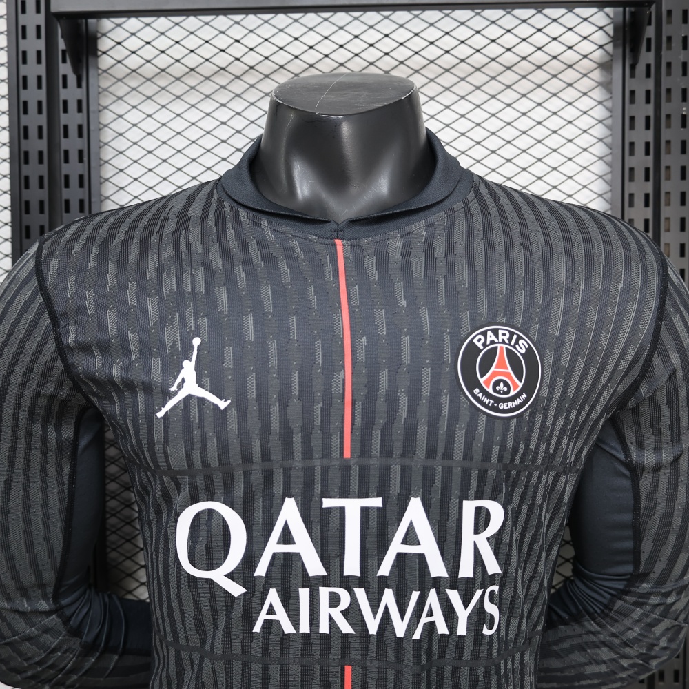 PSG 2025-26 4th Away Long sleeved Football jersey Player version