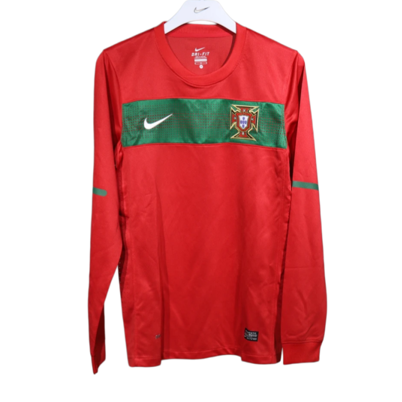 2010 Portugal Retro Home Long Sleeve Soccer Jersey Fan Version